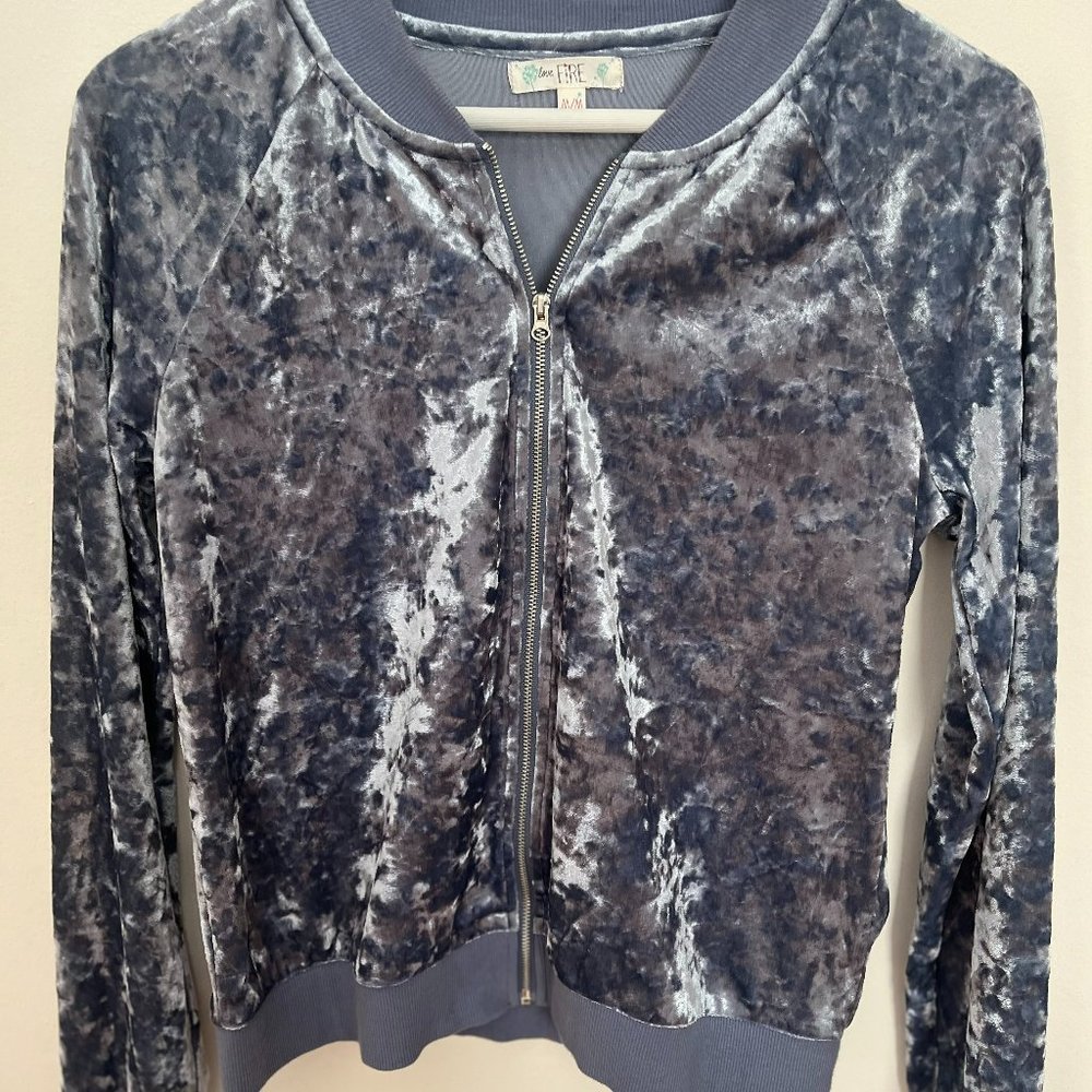 Velour jacket M   light gray baby blue preowned